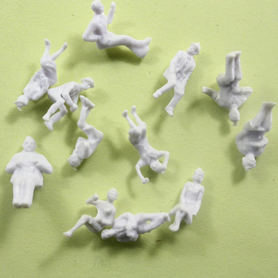China 1:87 2.0cm Architectural Scale Model People , White Sitting Figures For HO Layout supplier