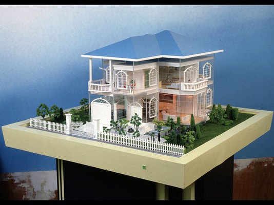 China Acrylic Nice Scale Model Scenery , Lighting Villa Building Layout supplier