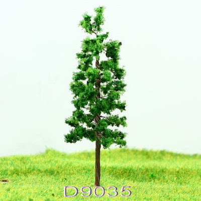 China D9035 Train Layout Miniature Model Trees Avenue Deep Green Metal Wire Tree 9cm supplier
