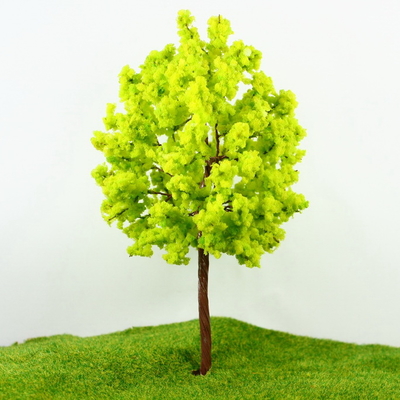 China Miniature Model Trees Yellow Green Avenue Planting Wire Tree 16cm supplier