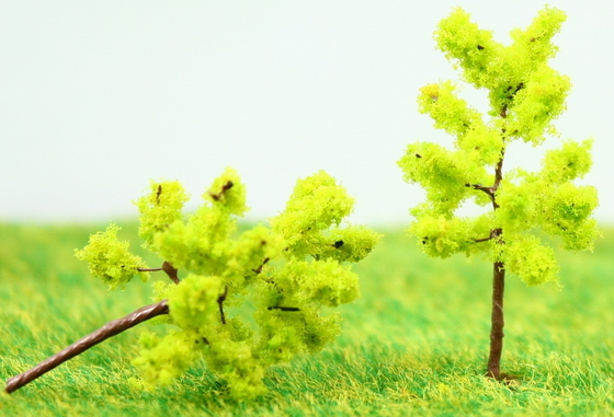China Railway Scenery Miniature Model Trees Yellow Green Avenue Planting Wire Tree 3.5cm supplier