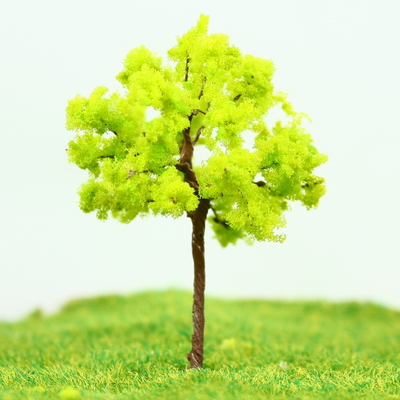 China Miniature Model Trees Yellow Green Avenue Wire Tree 6cm for Train Layout supplier