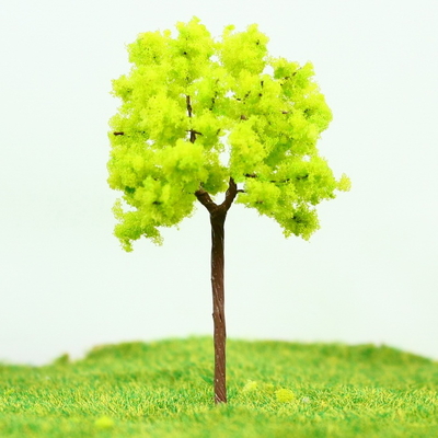 China OEM Miniature Model Trees Yellow Green Street Wire Tree 7cm supplier