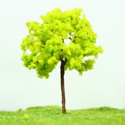 China Railway Layout Miniature Model Trees Yellow Green Street Wire Tree 7cm supplier
