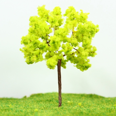 China Architectural Miniature Scale Model Trees Yellow Green Avenue Wire Tree 9cm supplier