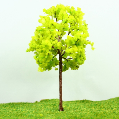 China Architectural Miniature Model Trees Yellow Green Metal Wire Tree 11cm supplier