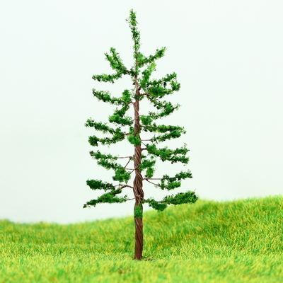 China Railway Track Layout Miniature Model Trees Green Avenue Metal Tree Pine 8cm supplier