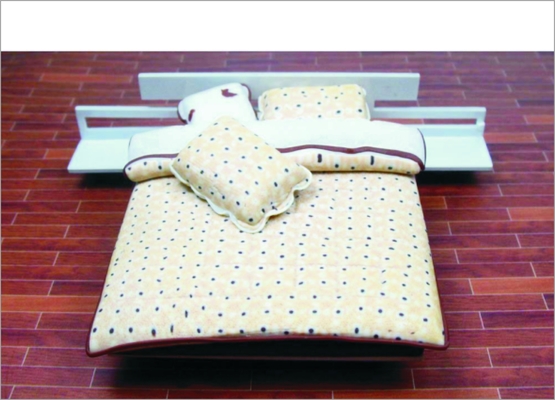 China CH06054 1:20/1:25/1:30/1:50/1:75/1:100 Custom Architectural Model Furniture Ceramic Bed supplier