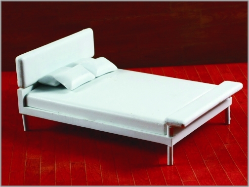 China OEM Architectural House Model Furniture Thoth Modern Double Bed 1:20/1:25/1:30 supplier