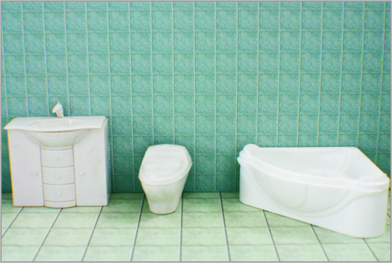 China J25-04 N Scale Architectural Model Furniture With cabinet wash basin 1:30 supplier