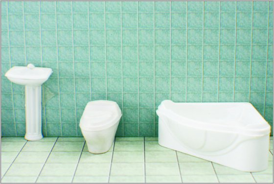 China J25-06 N Scale Architectural Model Furniture Wall hand-washing basin 1:25 Triangular batht supplier