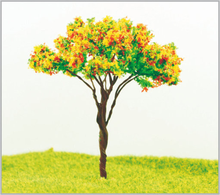 China 9cm Architectural Yellow Iron Miniature Model Trees In Hand Made supplier