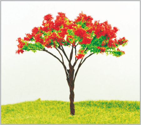 China 9cm Theme Park Model Red Metal Miniature Model Trees supplier
