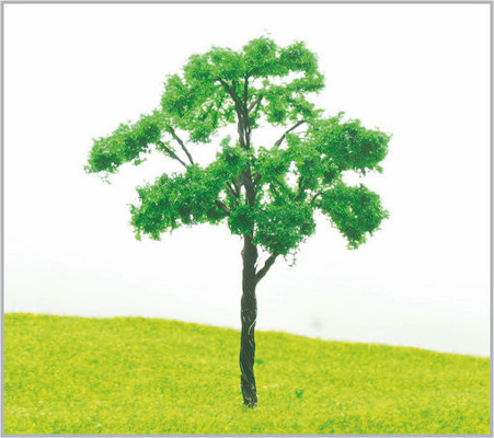 China 10cm Railway Scenery Green Miniature Model Trees In Hand Made supplier