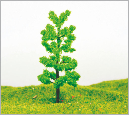 China 12cm Architectural Green Metal Miniature Model Trees In Hand Made supplier