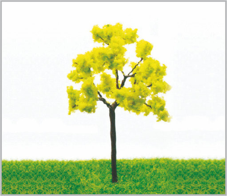China 6.5cm Architectural Yellow Metal Miniature Model Trees In Hand Made supplier