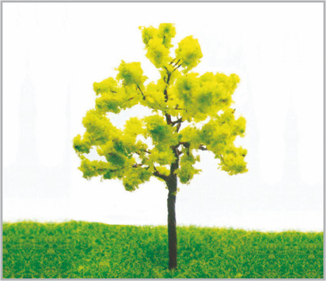 China 6.5cm Park Layout Iron Miniature Model Trees In Hand Made supplier