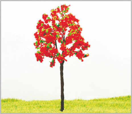China 9cm, 11cm Red Custom Miniature Model Trees For City Planning Layout supplier