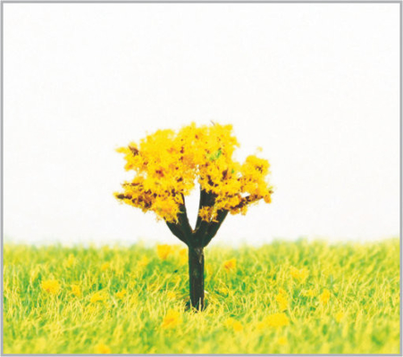 China 1.8cm City planning Layout  Deep Yellow Plastic Miniature Model Trees In Hand Made supplier