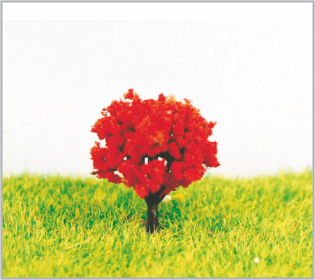 China 2.5cm Architectural Plastic Red Miniature Model Trees  supplier