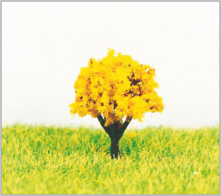 China Handmade Plastic 2.5cm Miniature Model Trees With Yellow supplier