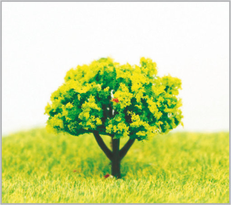 China 3.5.5cm Architectural Plastic Green Miniature Model Trees With Light Yellow supplier