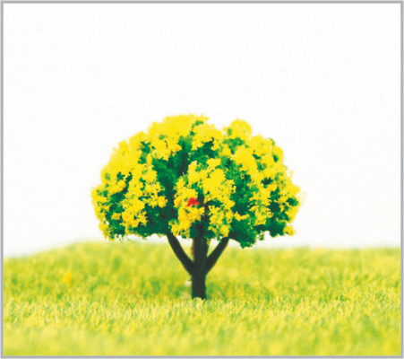 China 3.5cm Handmade Deep Yellow Miniature Model Trees With Plastic supplier