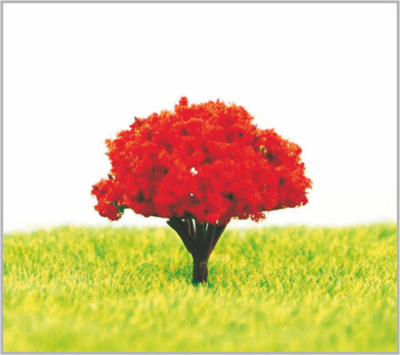 China 3.5cm Red Custom Architectural Plastic Miniature Model Trees In Hand Made supplier