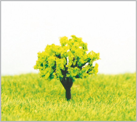 China Handmade Yellow Green 3.5cm Plastic Miniature Model Trees supplier