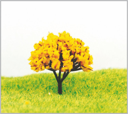China Custom 4.5cm Deep Yellow Miniature Model Trees In Hand Made supplier