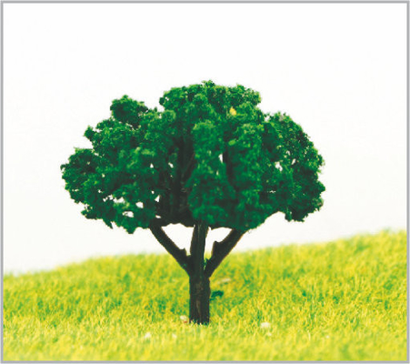 China Custom 4.5cm Deep Green Miniature Model Trees In Hand Made supplier