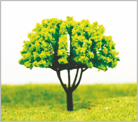 China 8.5cm Custom Plastic Light Yellow  Miniature Model Trees In Hand Made supplier