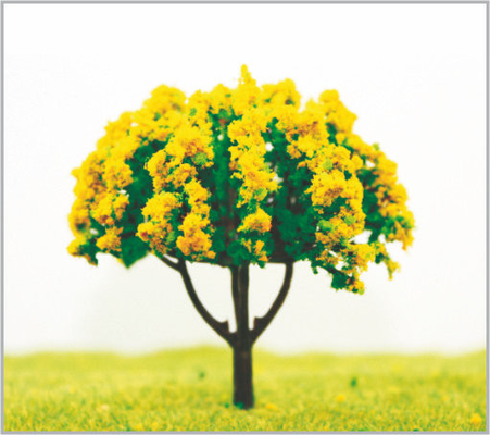 China Handmade Deep Yellow 8cm Miniature Model Trees With Plastic supplier