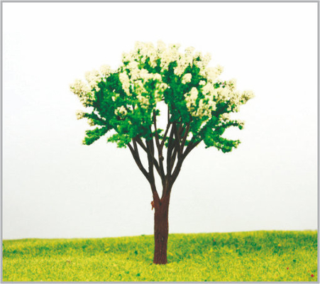 China 12cm Handmade Custom White Miniature Model Trees For Train Layout supplier