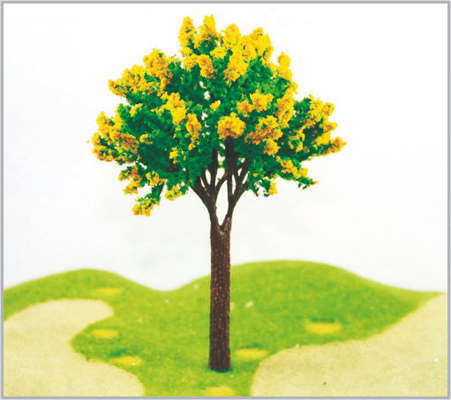 China 16cm HO Deep Yellow Plastic Architectural Miniature Model Trees in hand made supplier