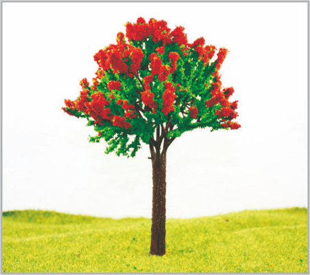 China Custom Red Architectural 16cm Plastic Miniature Model Trees supplier
