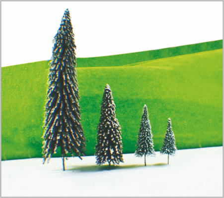 China XS30 / 70 HO Railroad Layout Miniature Model Trees Roadside Cedar Tree 7cm / 6cm / 5cm supplier