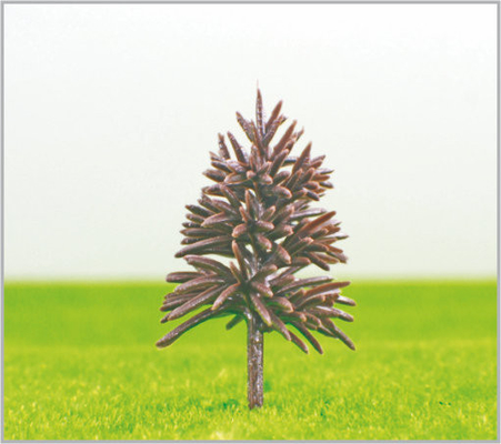 China B6823 OEM Miniature Model Trees Yellow Green Plastic Pyramid Trunk 6.8cm supplier