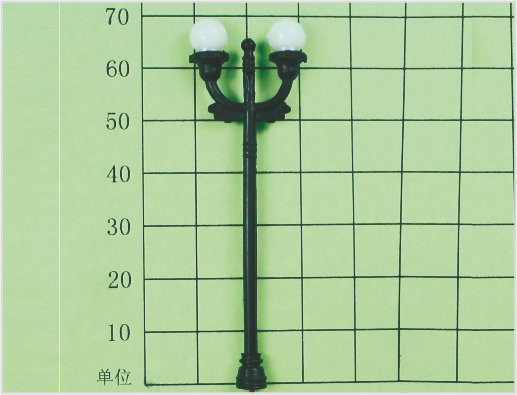 China T9 Custom Two-headed Street Plastic Model Lamp Post for Railroad Layouts 7cm supplier