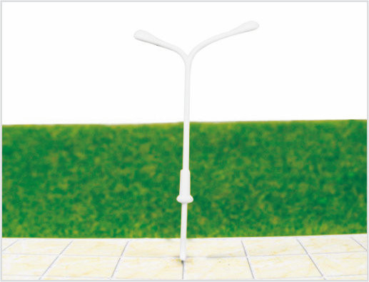 China ML1000 Custom 6V Double-headed Garden Lights Plastic Model Lamp Post for Railroad Layouts supplier