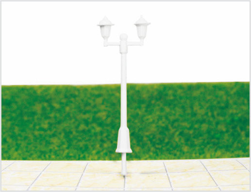 China ML500 Custom 6V Double-headed Garden Lights Plastic Model Lamp Post for Railroad Layouts supplier