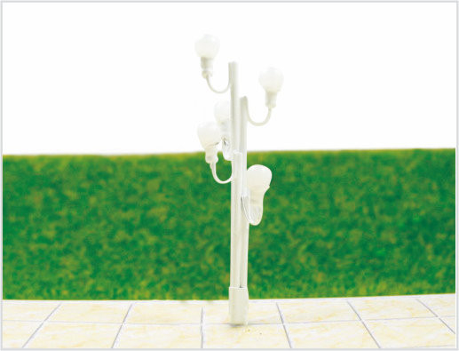 China T78 6V Two-headed Street Plastic Model Lamppost for Train Track Layout 7cm supplier