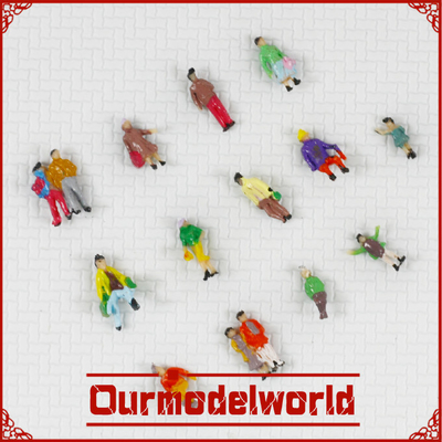 Colorful Architectural Scale Model People Painted Figures 1.3cm supplier