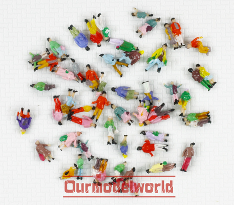 Colorful Architectural Scale Model People Painted Figures 1.3cm supplier