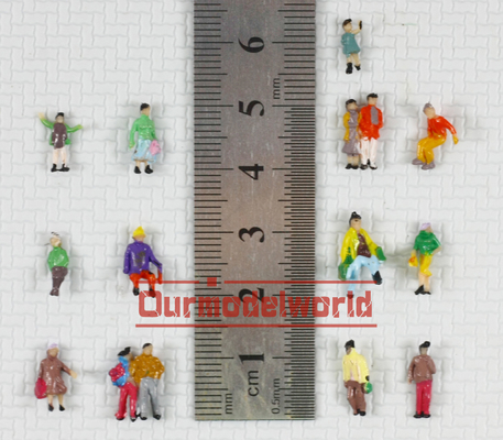 Colorful Architectural Scale Model People Painted Figures 1.3cm supplier