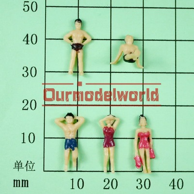 1.8cm Colorful Architectural Scale Model People , 1:100 Painting Swimming Figures For Building Layout supplier