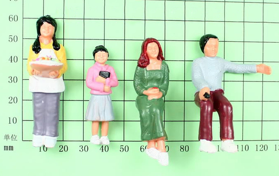 FP25-4 indoor 1:25 Architectural Scale Model People Painted Figures 7cm supplier