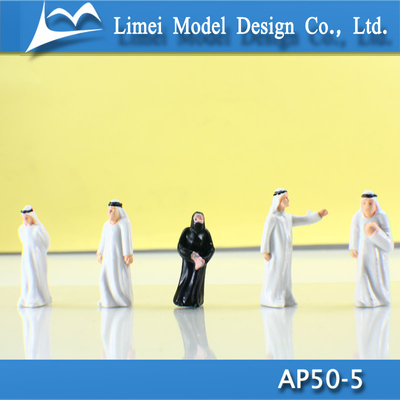 Painted Arab Architectural Scale Model People Standing / Sitting Figures 4.0cm supplier