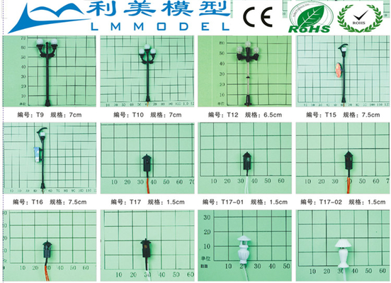 T53-Custom 6V Luminous Street Scale Model Lamppost 5.5cm for HO Train Layout supplier