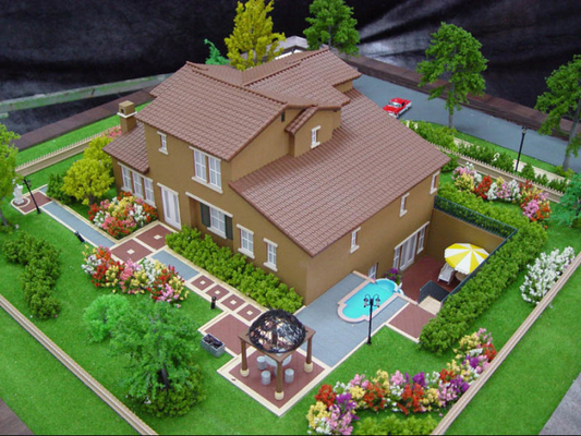 Villa Miniature Architectural Model Maker , 3D Beautiful Resort Scale Model supplier